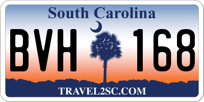 SC license plate BVH168