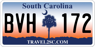 SC license plate BVH172