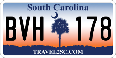 SC license plate BVH178