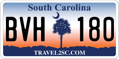 SC license plate BVH180