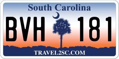 SC license plate BVH181