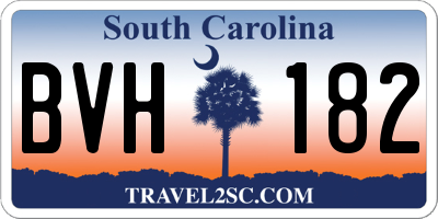 SC license plate BVH182