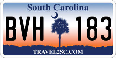 SC license plate BVH183