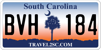 SC license plate BVH184
