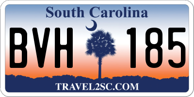 SC license plate BVH185