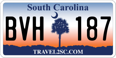SC license plate BVH187