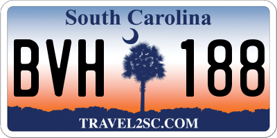 SC license plate BVH188