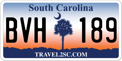 SC license plate BVH189