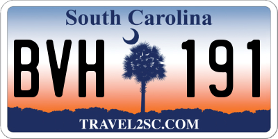 SC license plate BVH191