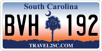SC license plate BVH192