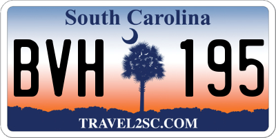 SC license plate BVH195