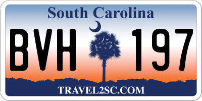 SC license plate BVH197