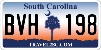 SC license plate BVH198