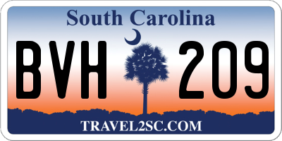 SC license plate BVH209