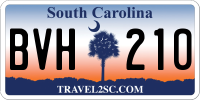 SC license plate BVH210
