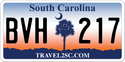 SC license plate BVH217