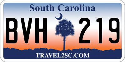 SC license plate BVH219