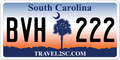 SC license plate BVH222