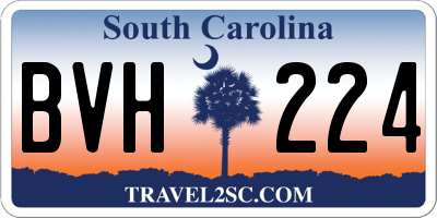 SC license plate BVH224