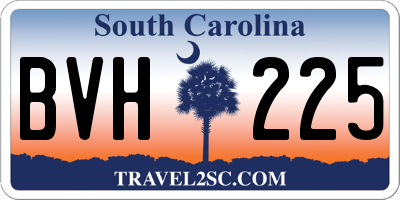 SC license plate BVH225