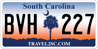 SC license plate BVH227