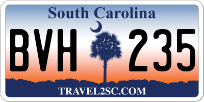 SC license plate BVH235