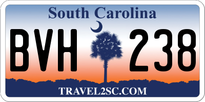 SC license plate BVH238