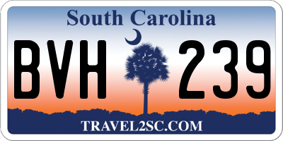 SC license plate BVH239