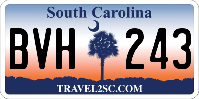 SC license plate BVH243