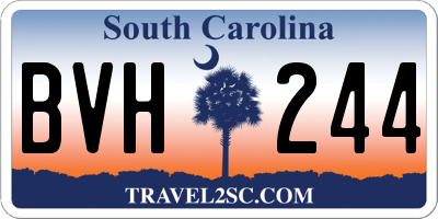 SC license plate BVH244