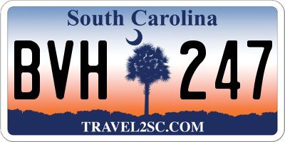 SC license plate BVH247
