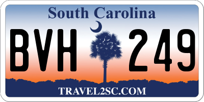SC license plate BVH249
