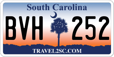 SC license plate BVH252