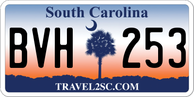 SC license plate BVH253