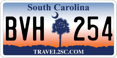 SC license plate BVH254