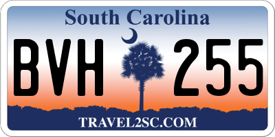 SC license plate BVH255