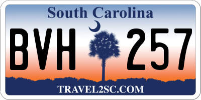 SC license plate BVH257
