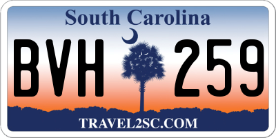 SC license plate BVH259