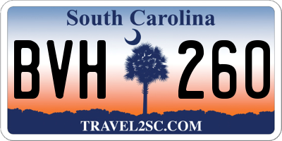 SC license plate BVH260