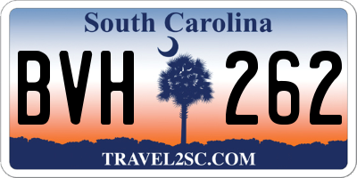 SC license plate BVH262
