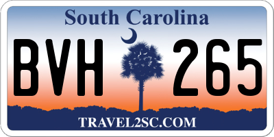 SC license plate BVH265