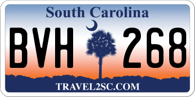 SC license plate BVH268