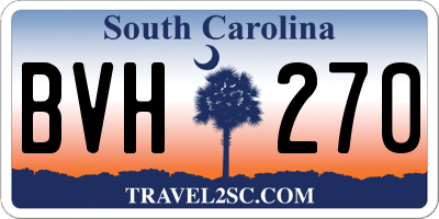 SC license plate BVH270