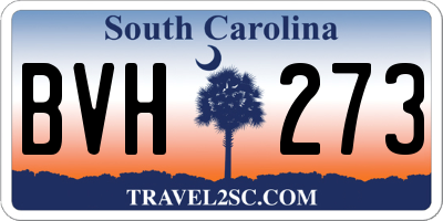 SC license plate BVH273