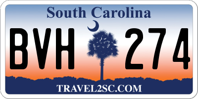 SC license plate BVH274