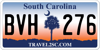 SC license plate BVH276