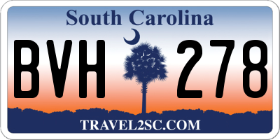 SC license plate BVH278