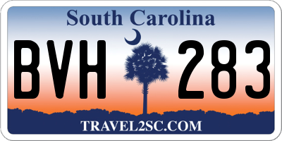 SC license plate BVH283