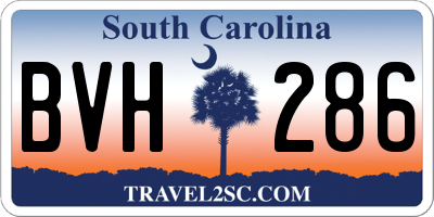 SC license plate BVH286
