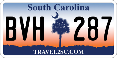 SC license plate BVH287